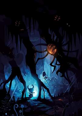 Hollow Knight Dark Forest Scene