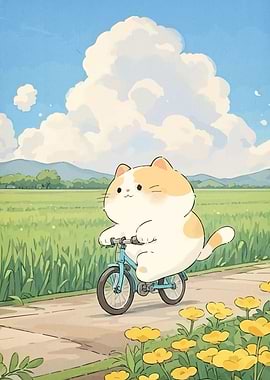 Cat Bicycle Landscape