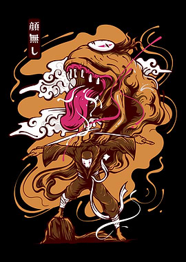 Ninja vs Monster Illustration