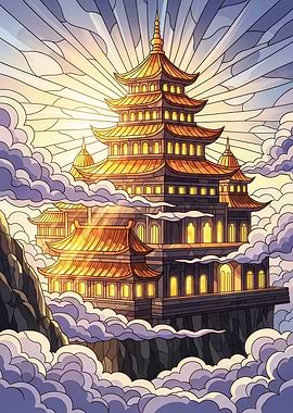 Golden Pagoda in the Clouds