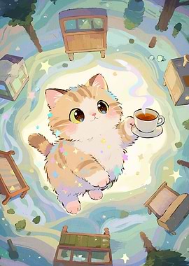 Cute Cat Tea Cup