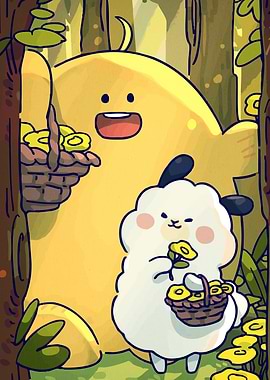 Cartoon Characters Forest