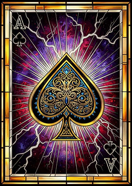 Ace of Spades Stained Glass
