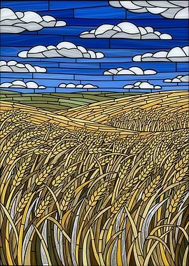 Wheat Field Stained Glass