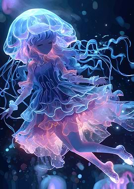 Jellyfish Girl Deep Sea