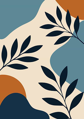 Abstract Leaves and Shapes Art