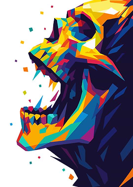 Colorful Geometric Skull Illustration