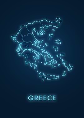 Greece Neon Map