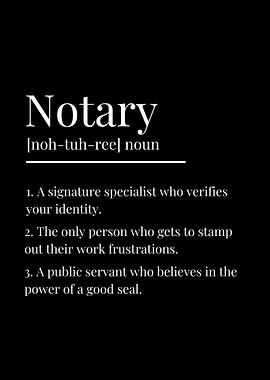 Notary Definition Typography Art