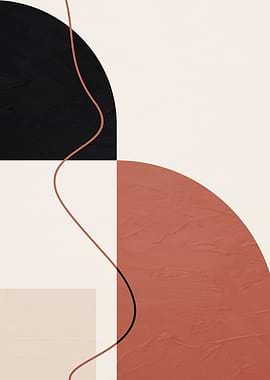 Abstract Geometric Art with Curved Line