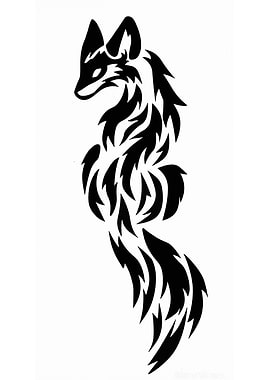 Stylized Black Fox Silhouette