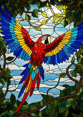 Parrot Stained Glass