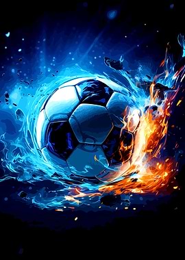 Fiery Soccer Ball