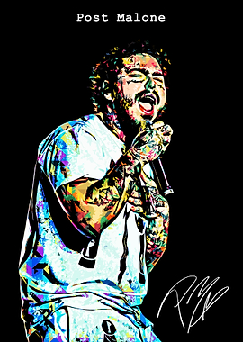Post Malone Colorful Portrait