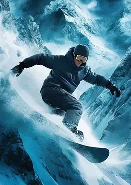 Snowboarder Action Mountain Slope