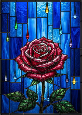 Red Rose Stained Glass