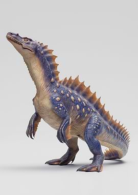 Blue and Beige Dinosaur Figure