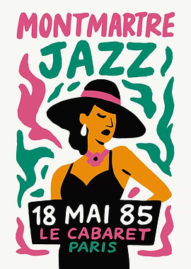 Montmartre Jazz Cabaret Poster