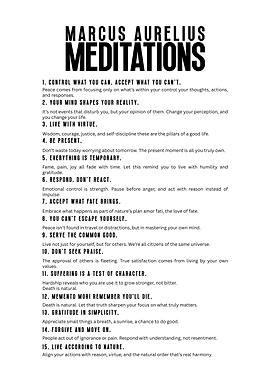 Marcus Aurelius Meditations - Stoic Principles