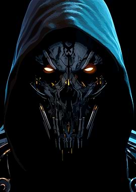 Hooded Figure with Glowing Eyes