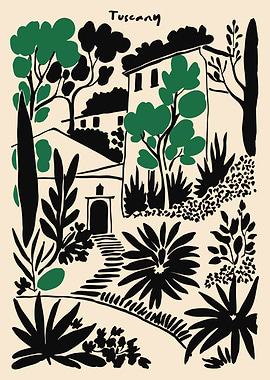 Tuscany Landscape Illustration