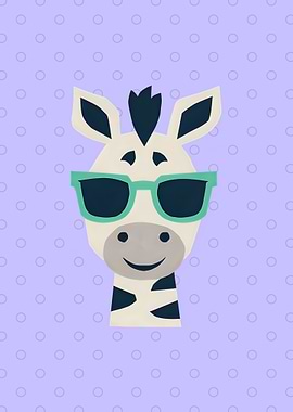 Cool Zebra with Sunglasses Illustration