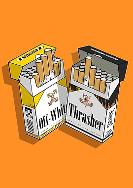 Off-White Thrasher Cigarette Pack Art