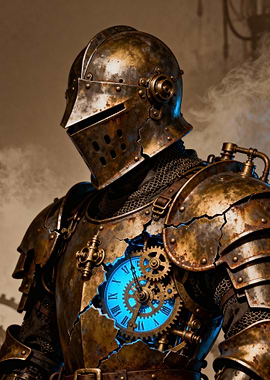 Steampunk Knight with Clockwork Heart