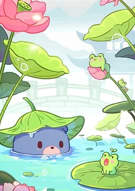 Bear Frogs Lotus Pond