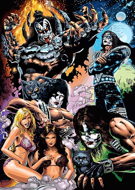KISS Band Comic Art