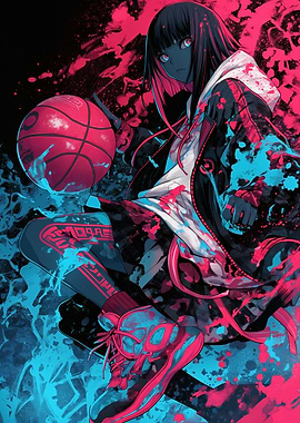 Anime Girl with Basketball