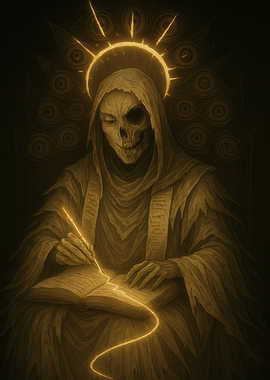 Grim Reaper Writing in Book
