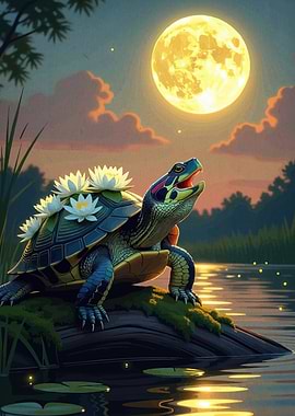Turtle Flowers Moon