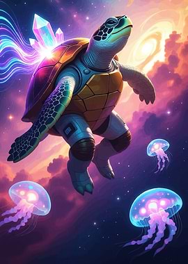 Cosmic Turtle Crystals Jellyfish