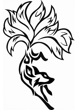Nine-tailed Fox Tribal Art