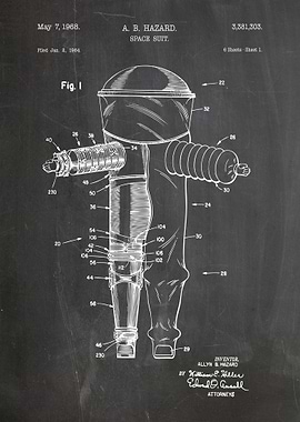 A.B. Hazard Space Suit Patent Drawing