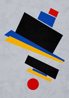 Suprematism Composition with Geometric Shapes