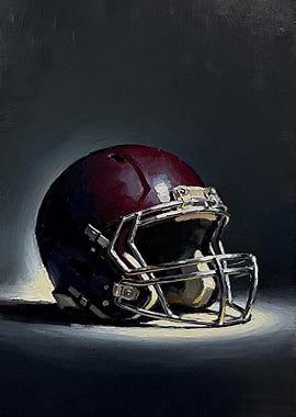 Football Helmet Still Life Painting