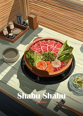 Shabu Shabu Japan Food Illustration