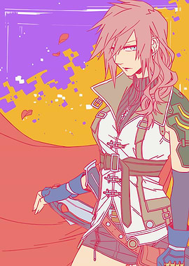 Lightning Farron Anime Style Portrait