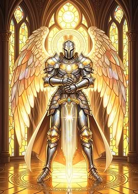 Winged Knight in Golden Light