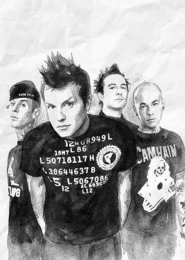 +44 Band Portrait Drawing Art