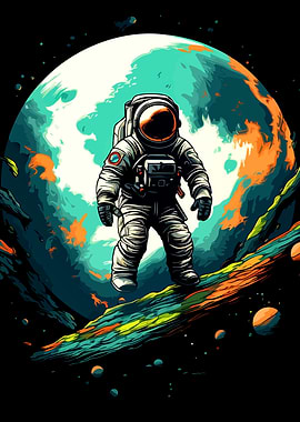 Astronaut in Space Digital Art