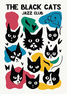 The Black Cats Jazz Club Poster