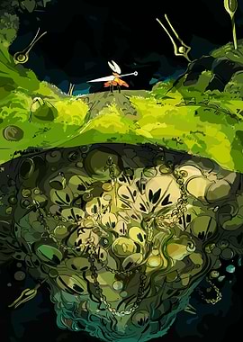 Hollow Knight: Hornet in Green Landscape