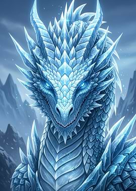 Icy Dragon Portrait