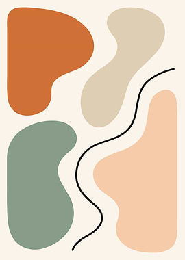 Abstract Shapes with Line Art