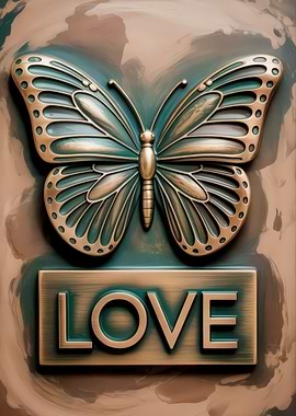 Butterfly Love Embossed Metal