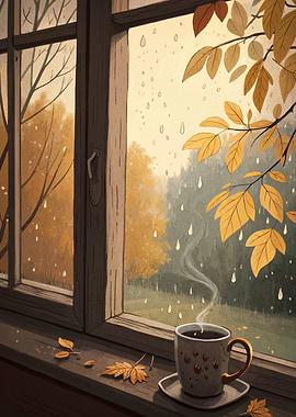 Rainy Day Coffee by the Window