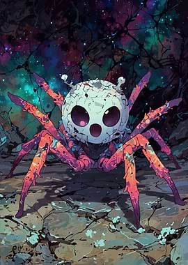 Cartoon Spider Skull Face